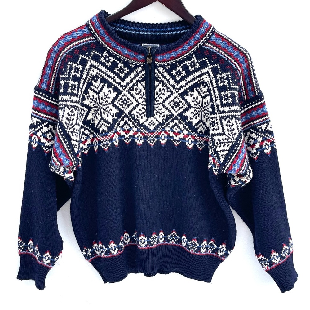 Vintage men’s size XS Dale of Norway wool half zip sweater Nordic print